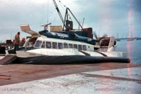The SRN6 at Cowes under Seaspeed - Landed on the slipway (Pat Lawrence).